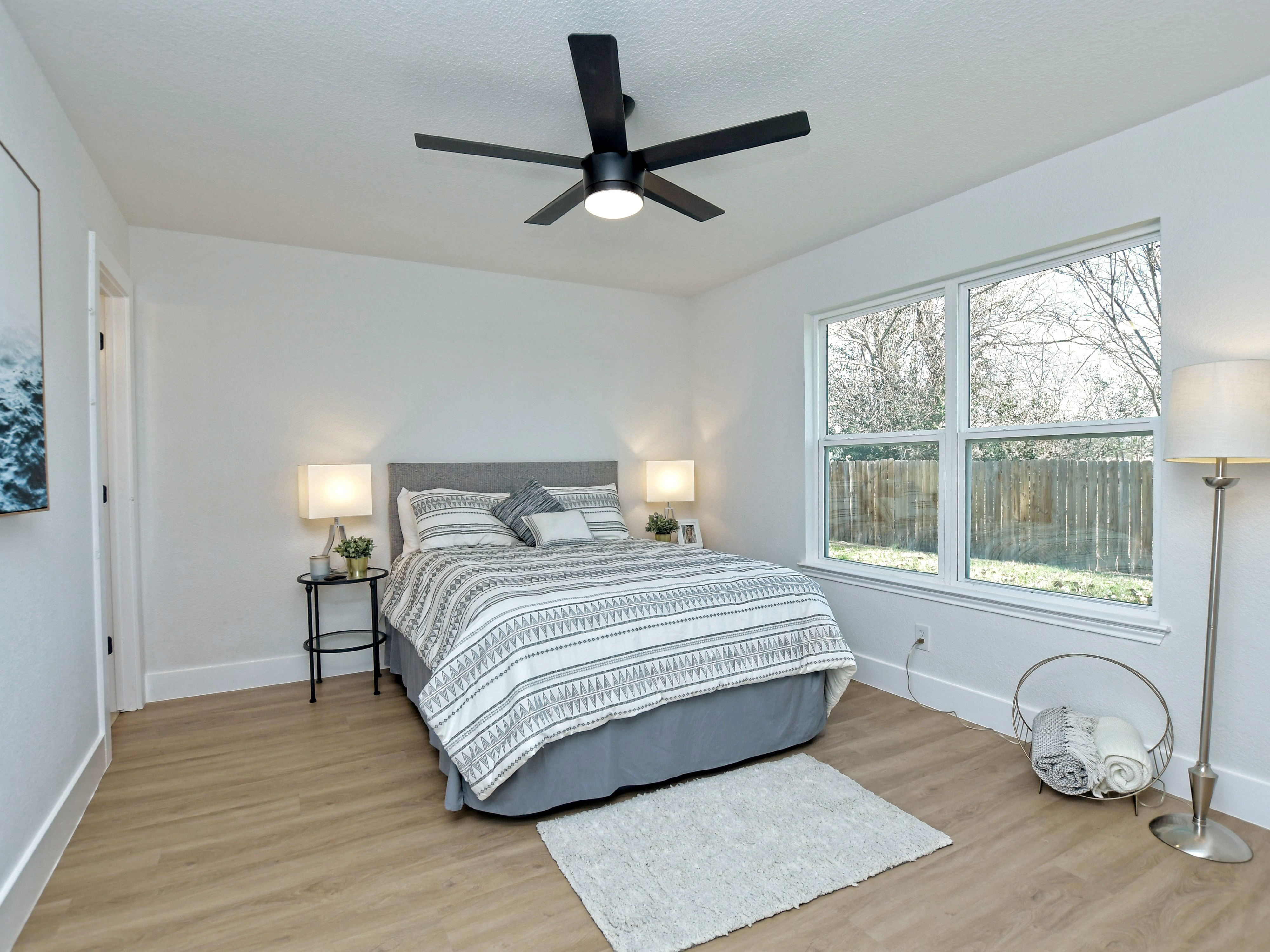 Staged bedroom interior