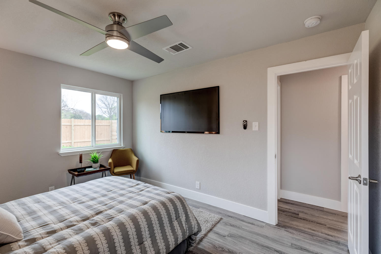 Staged bedroom interior